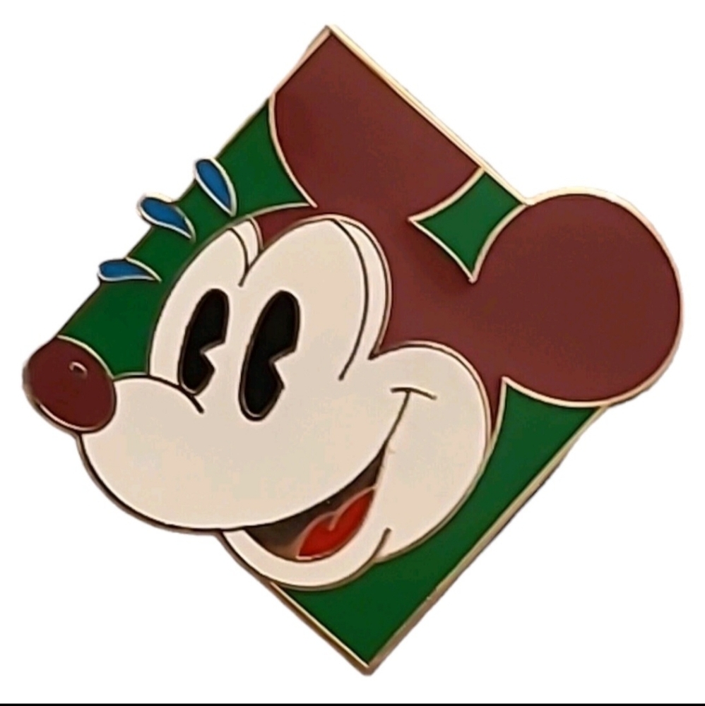Purple Ear Mickey Mouse on Green Square Disney Pin, 2003 WDW Refresher Pin